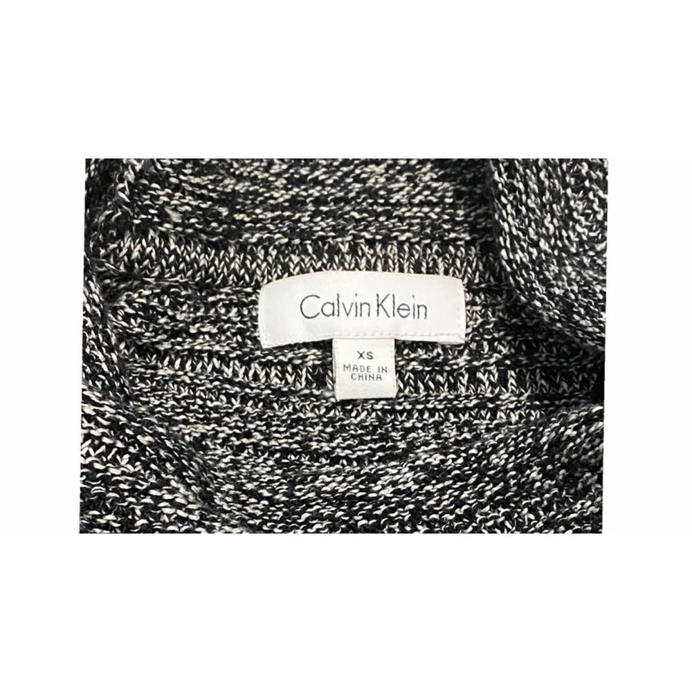 Calvin Klein‎ Cowl Neck Knit Sweater Pullover Rib Front Contrast Design Gray XS - Picture 3 of 9